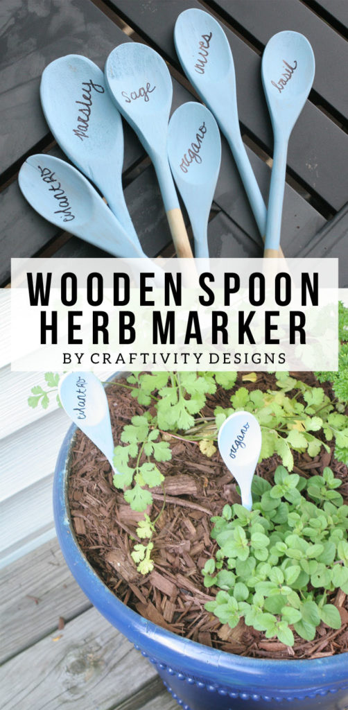 Wooden Spoon Herb Marker, DIY Herb Marker, Flower Marker, Vegetable Marker, by @CraftivityD