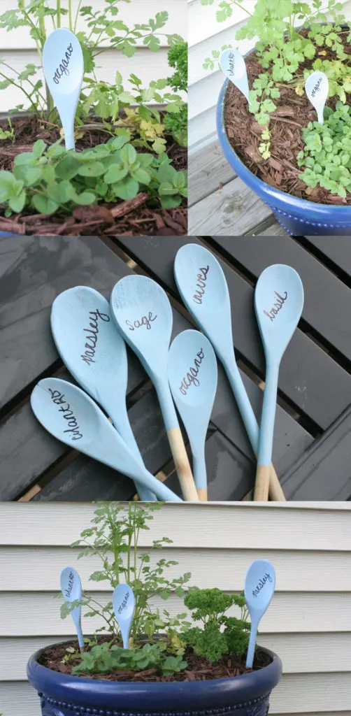 Wooden Spoon Herb Marker, DIY Herb Marker, Flower Marker, Vegetable Marker, by @CraftivityD