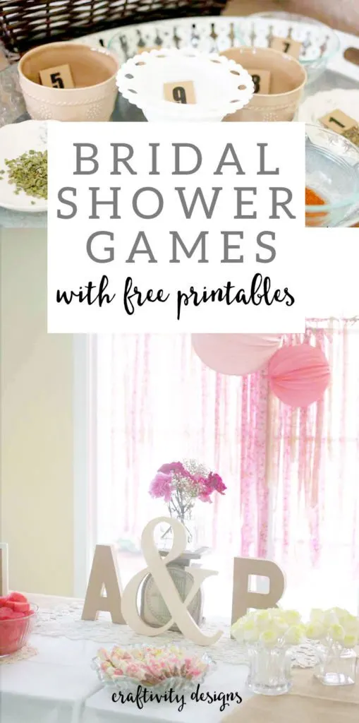 Bridal Shower Games with Free Printables by @CraftivityD 