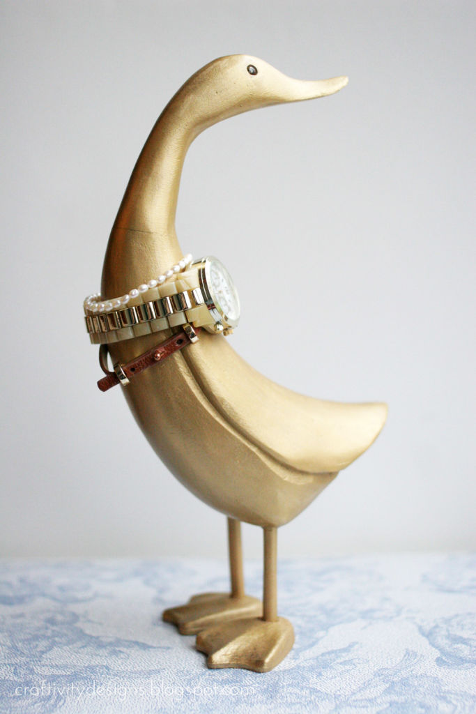 How to Make a DIY Bracelet Organizer (Gold Wooden Ducks)