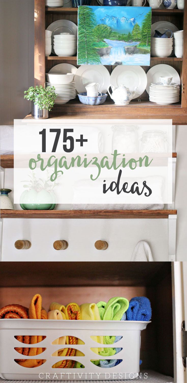 175+ Organizing Solutions for the Home, Practical Organization Ideas and Simple Tips shared Room by Room. by @CraftivityD