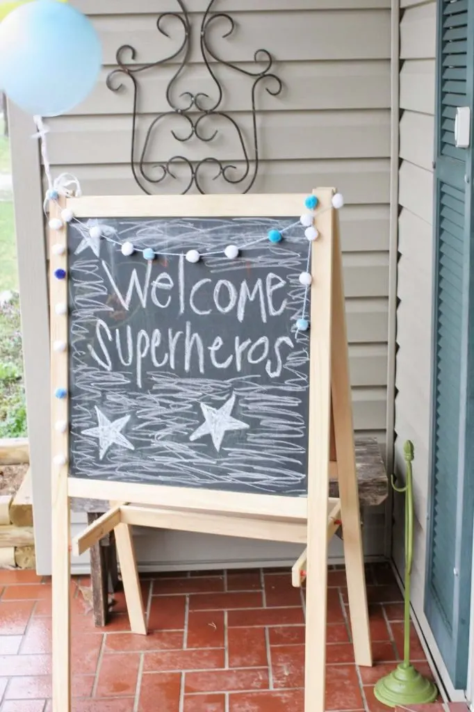 Superhero Sign - Welcome Superheroes! (note: spelling is incorrect in photo)