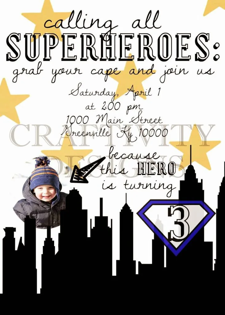 Superhero Birthday Invitation - Calling all Superheroes!
