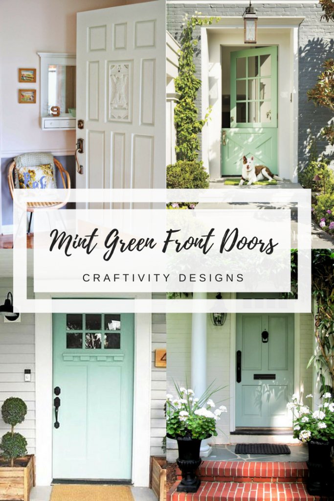 mint green front doors
