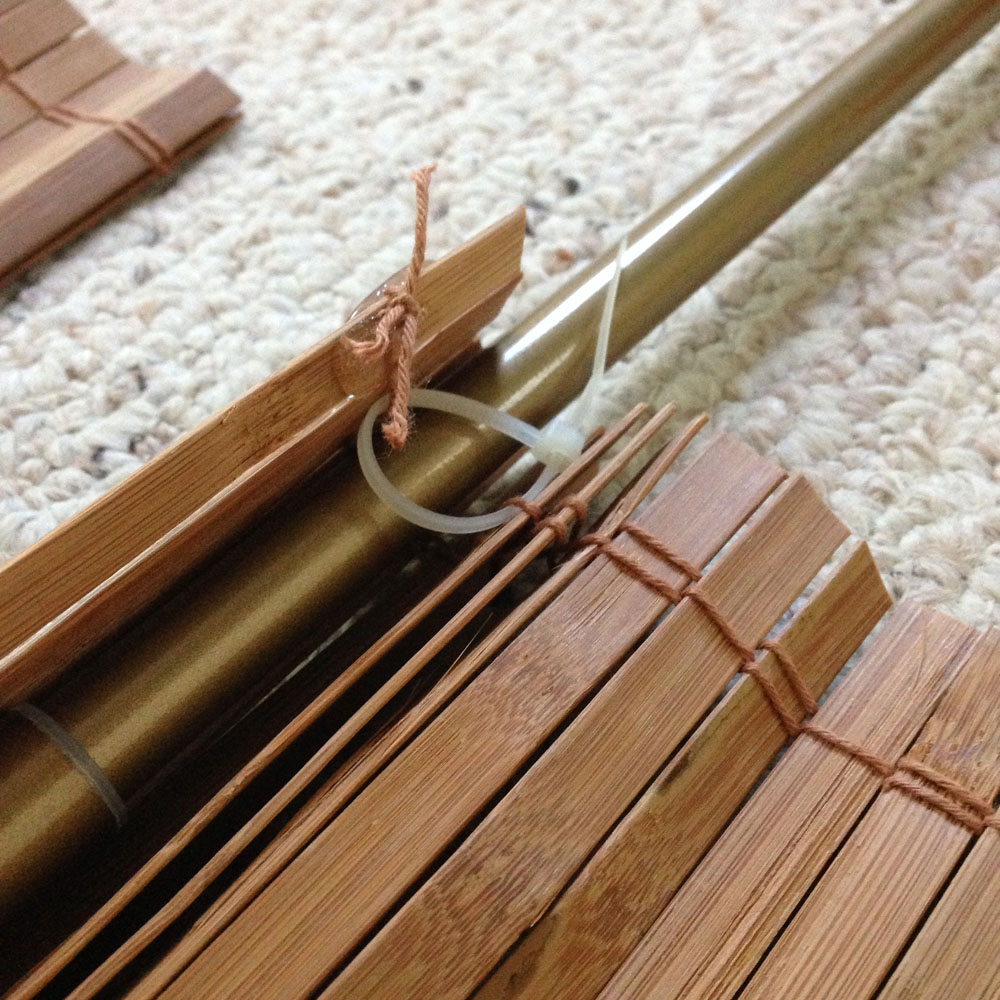 using cable ties on diy bamboo blinds