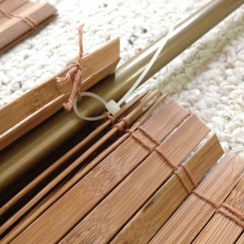 cable tie used on diy bamboo blinds
