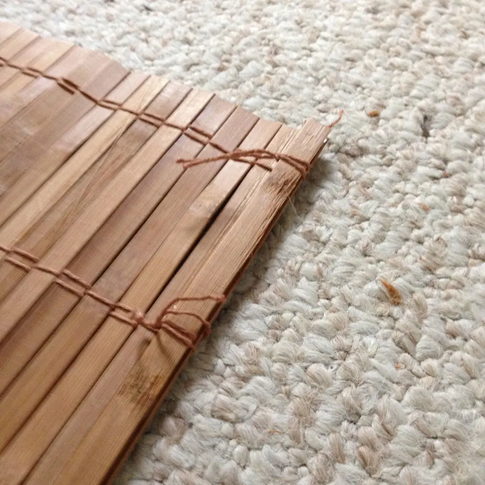 adding excess slats to the diy bamboo blinds