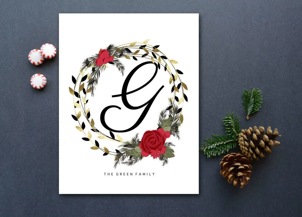 A modern and affordable personalized Christmas gift. I love the mix of black, gold and red! Available in printable & print forms.
