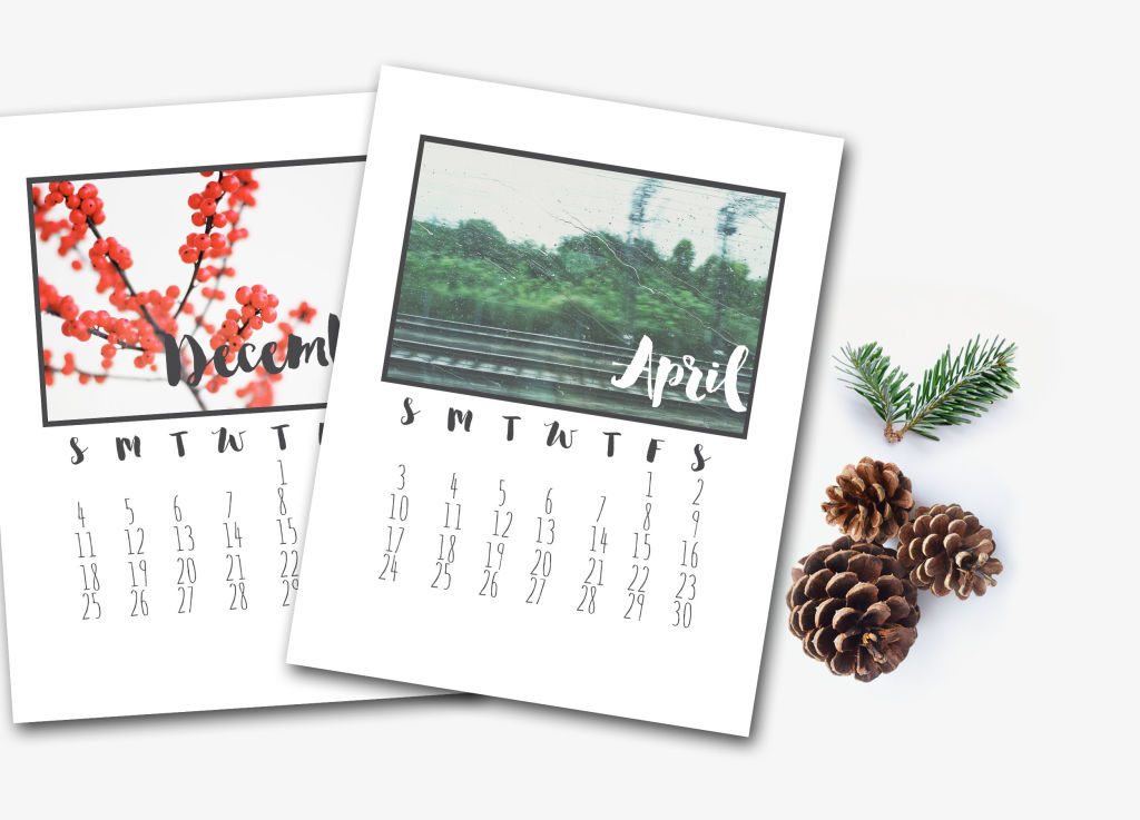 Print this 2016 Calendar, package it beautifully {maybe with a clipboard, large metal clips, or wrapped in twine} and give it to everyone on your list! I love the modern feel of the black and white, that lets the seasonal photos shine.