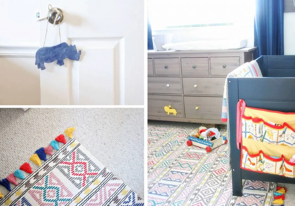 Shared bedroom makeover for baby & child. Colorful and plenty of toy storage. Light & Bright Eclectic Home Tour by @CraftivityD