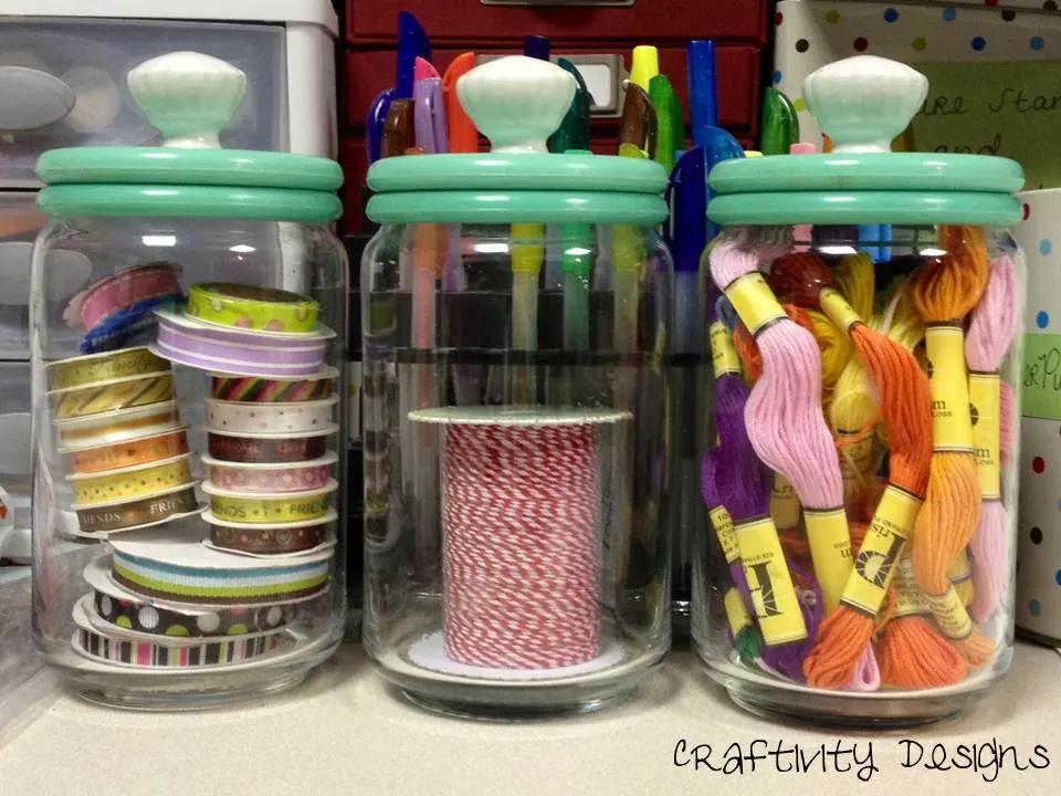 10 Most Popular Organization Ideas - #3 Re-purpose Jars for Small Item Storage - by @CraftivityD