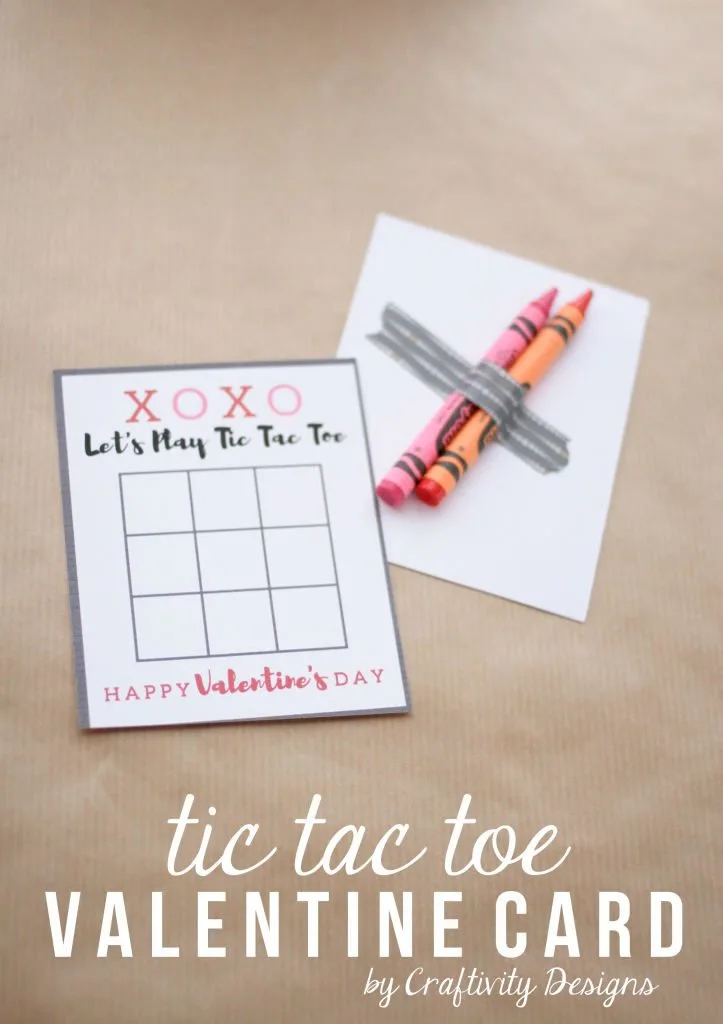 Printable Tic Tac Toe Valentine Card 