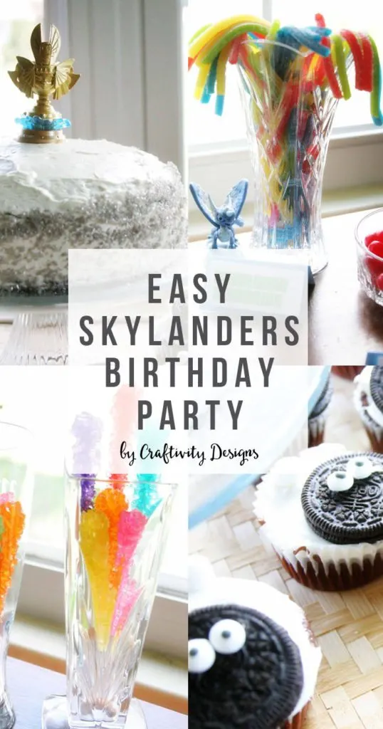 Easy Skylanders Birthday Party, Skylander Food, Portal Cake, Candy Bar, Games by @CraftivityD