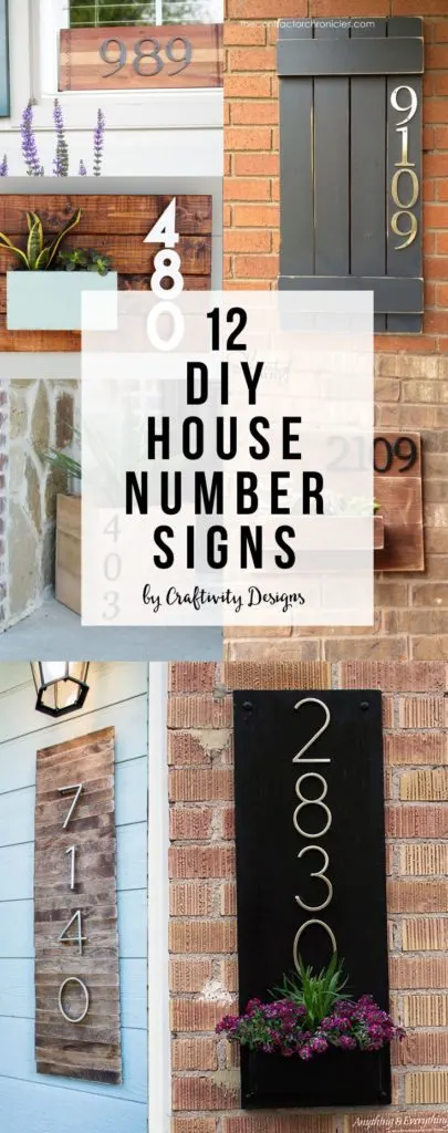 12 DIY House Number Signs, DIY House Address Sign, Street Address by @CraftivityD