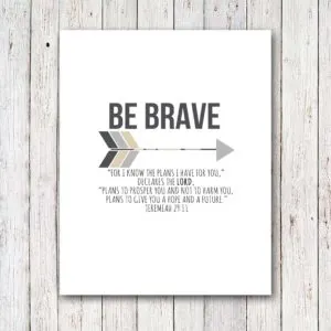 Scripture Art Graduation Gift, Be Brave, by @CraftivityD