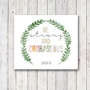 Scripture Art Graduation Gift, Be Strong and Courageous, by @CraftivityD