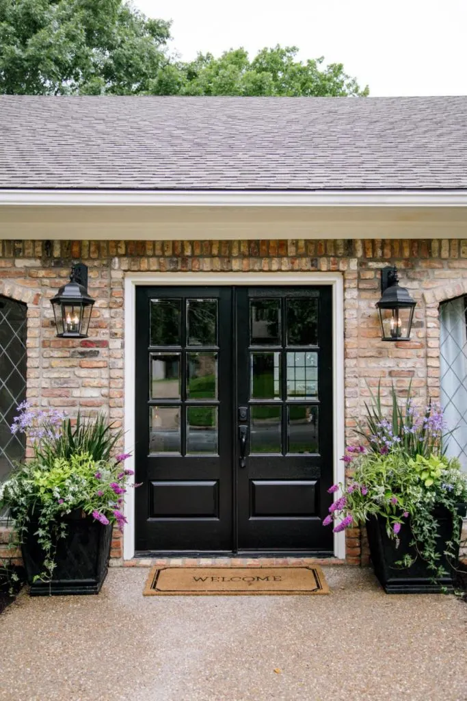 Black front door ideas with brick exterior