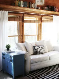How to DIY Long Curtain Rods. Our sunroom is a large room, filled with windows. Purchasing curtain rods would have been much more expensive than this DIY solution. by @CraftivityD