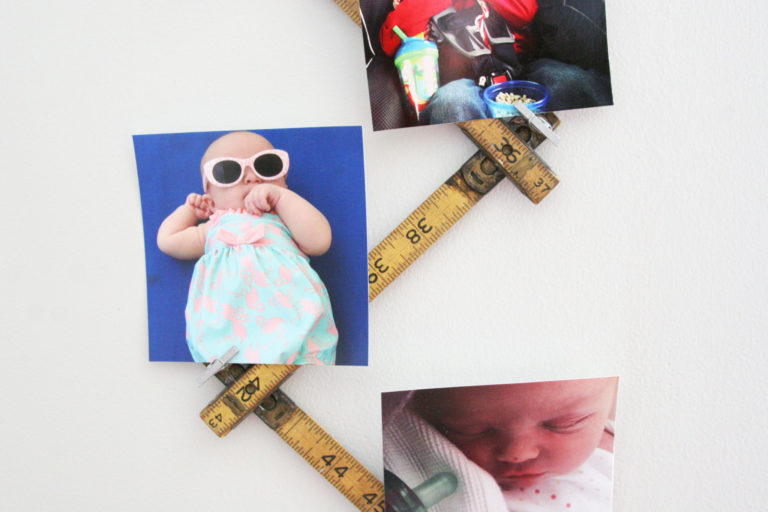 DIY Photo Display (in 5 Minutes!) from a Vintage Folding Ruler