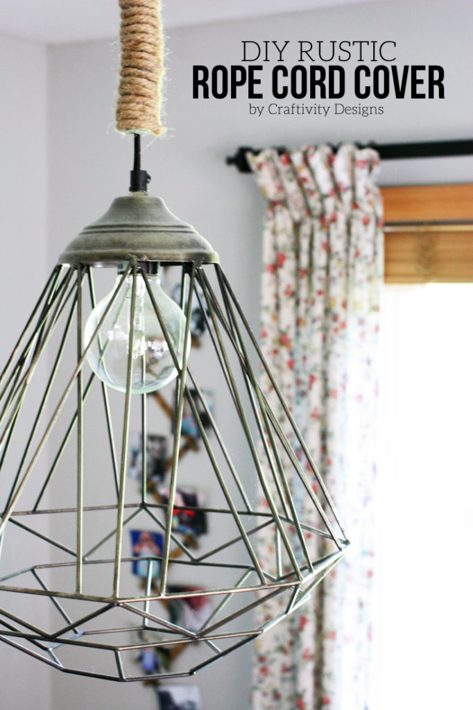 10 DIY Rustic Lights using rope + DIY Rope Cord Cover by @CraftivtyD