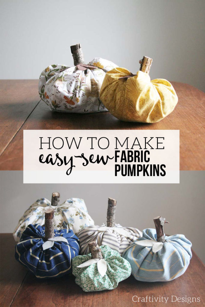 How to Make a Fabric Pumpkin from a Cloth Napkin. Fabric Pumpkins, Ticking Pumpkin, Floral Pumpkin, Fall Craft by @CraftivityD