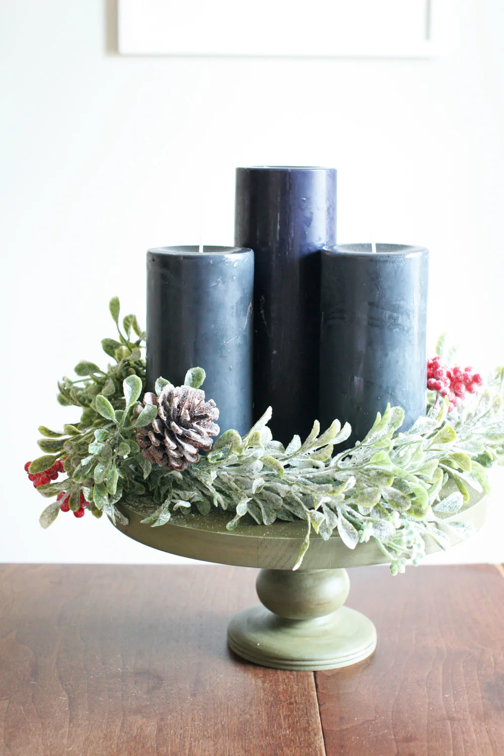 A diy modern advent wreath with candles
