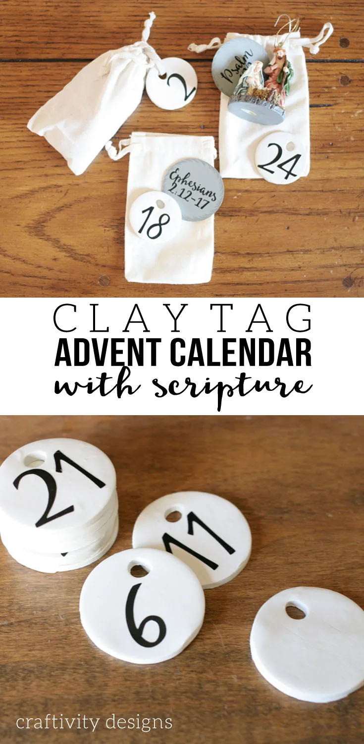 DIY Advent Calendar, Clay Advent Calendar, includes a Free Scripture Reading Printable by @CraftivityD