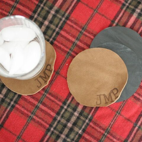 How to Make a Personalized Leather Coaster Set, Gift for Him, 12 Days of Craftmas, by @CraftivityD