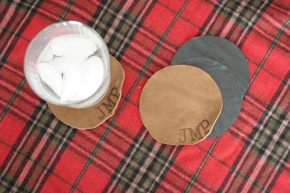 How to Make a Personalized Leather Coaster Set, Gift for Him, 12 Days of Craftmas, by @CraftivityD 