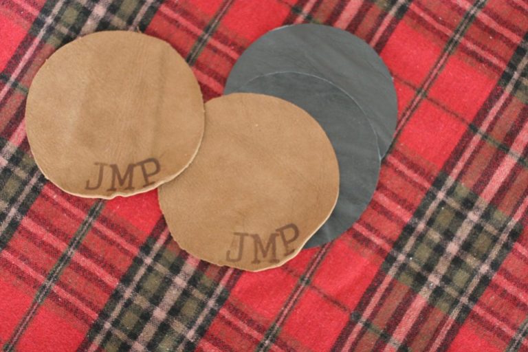 How to Make a Personalized Leather Coaster Set, Gift for Him, 12 Days of Craftmas, by @CraftivityD