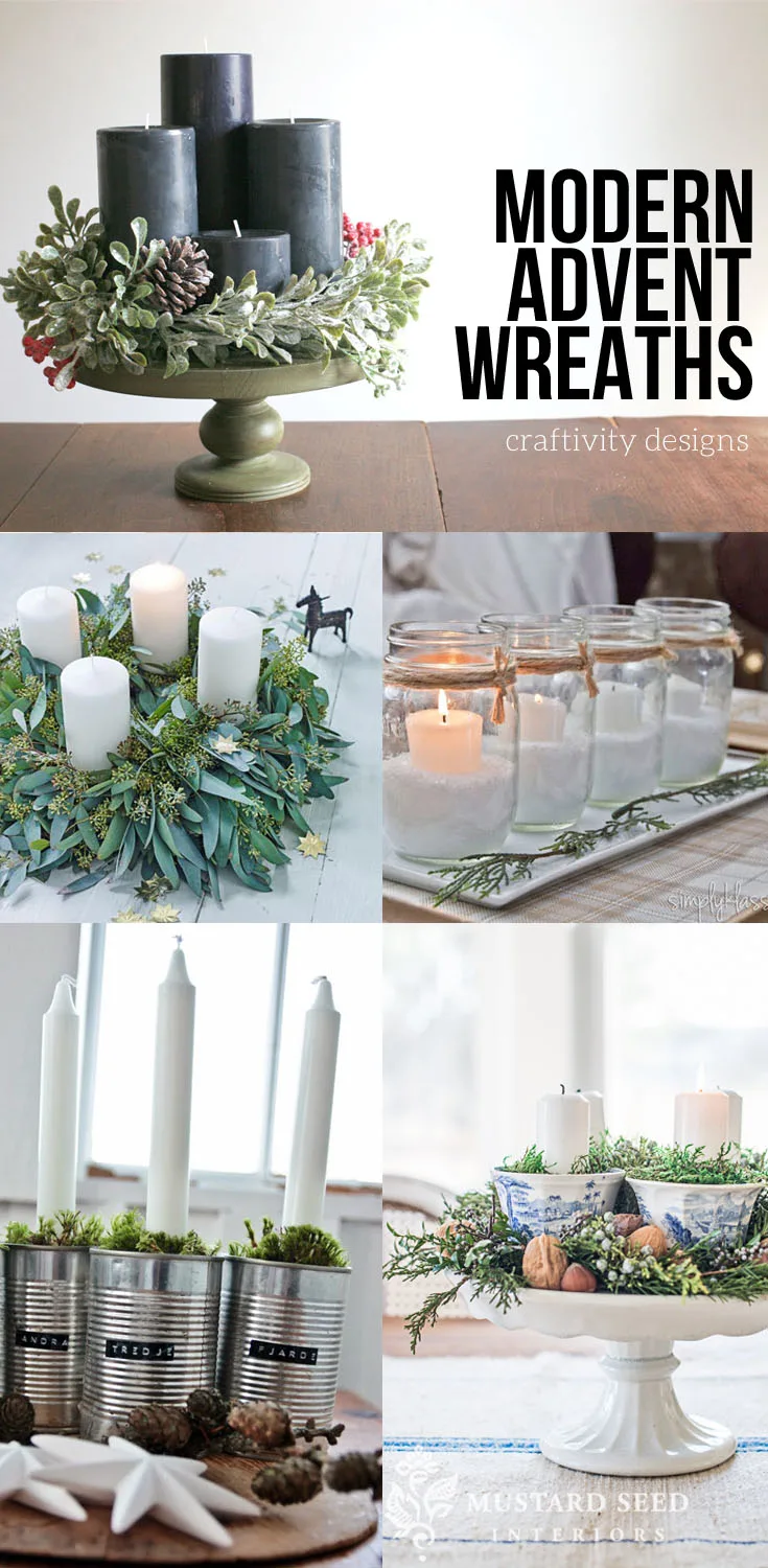 17 Modern Advent Wreath Ideas, DIY Advent Wreath, Modern takes on a Christmas Tradition by @CraftivityD