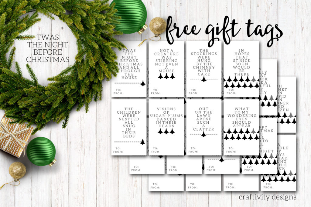 printable gift tags, minimalist christmas