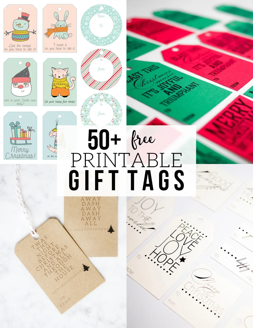 50+ Free Printable Gift Tags, "Twas the Night Before Christmas" Minimalist Gift Tags, Free Printable by @CraftivityD