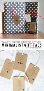 "Twas the Night Before Christmas" Minimalist Gift Tags, Free Printable by @CraftivityD