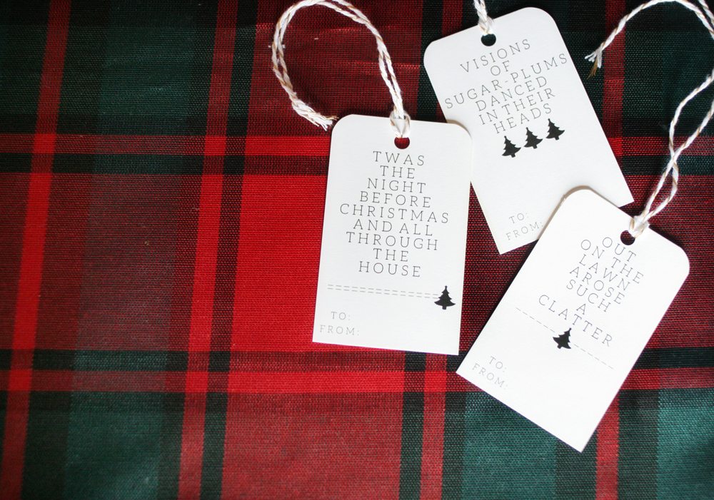 printable gift tags, minimalist christmas