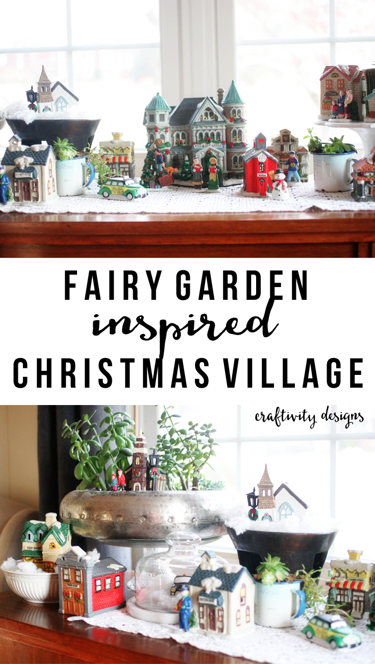 How to Make a Fairy Garden Christmas Village, Christmas Village inspired by Fairy Gardens by @CraftivityD