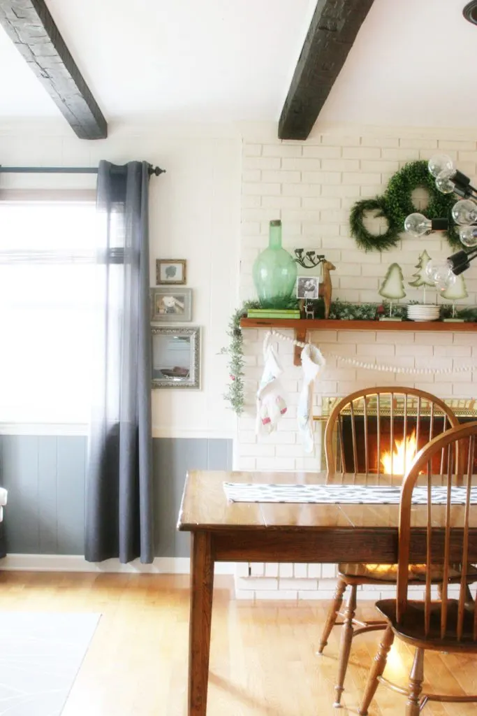 Painted Brick Fireplace, Farmhouse Christmas Home Tour, Rustic, Cottage by @CraftivityD