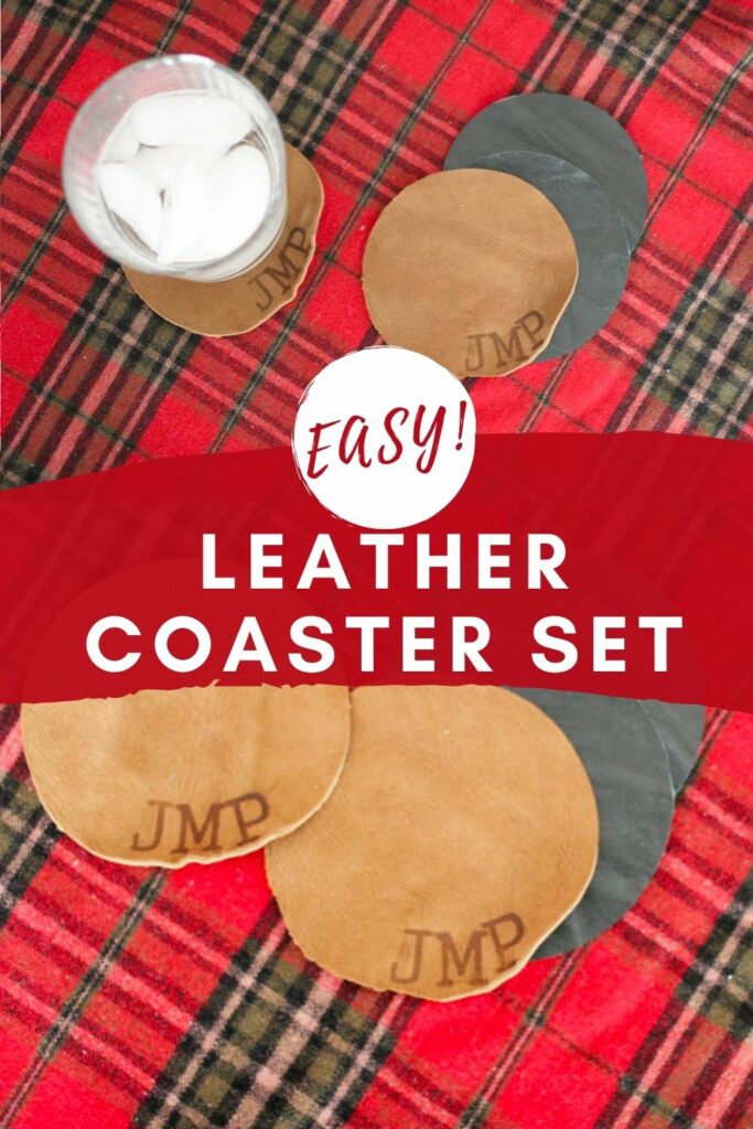 easy leather coaster set with personalization