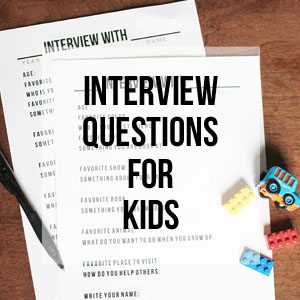 Interview Questions for Kids – Craftivity Designs