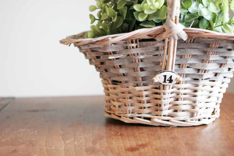 How to make a DIY Rustic Basket. Turn a basic basket into a farmhouse style basket. Thrift Store Upcycle monthly challenge. by @CraftivityD