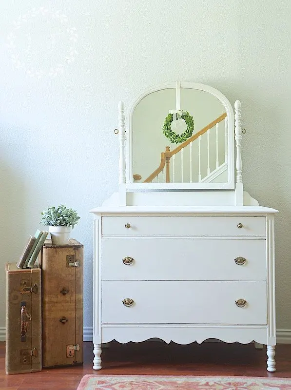 White Antique Dresser - by Lost and Found Decor