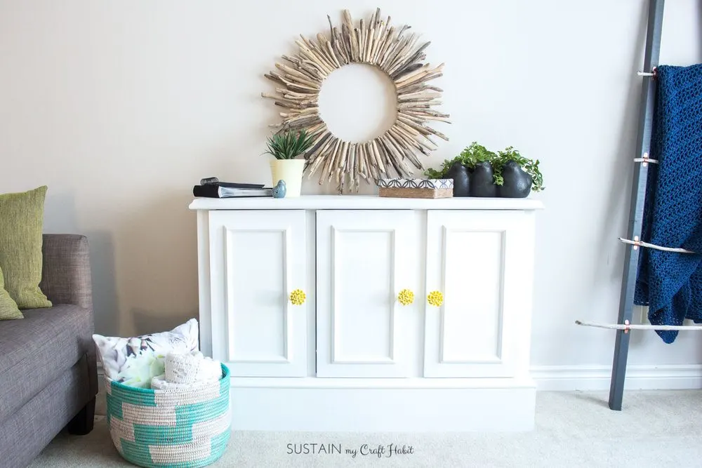 White Cabinet Makeover - by Sustain My Craft Habit