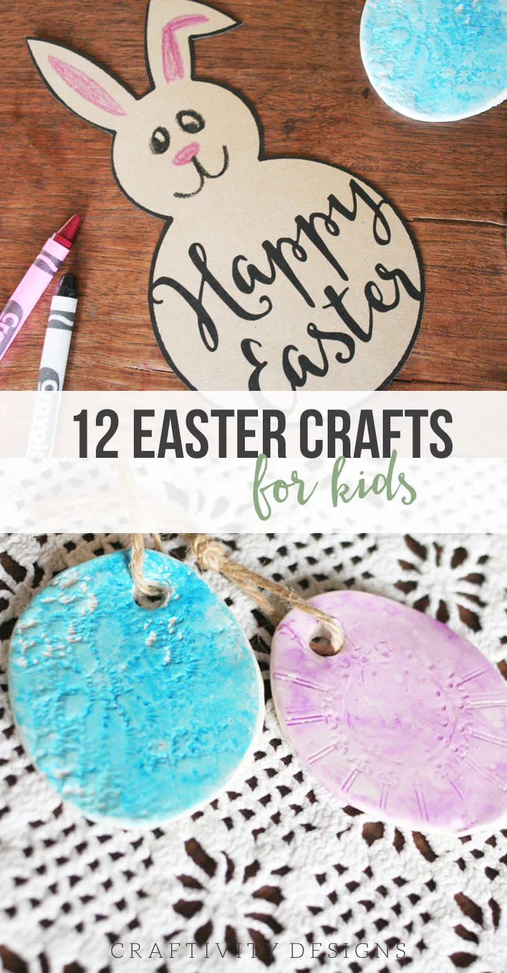 12 Easter Crafts for Kids, Watercolor Easter Eggs, Clay Easter Eggs, Easter Bunny Template, Easter Craft Ideas