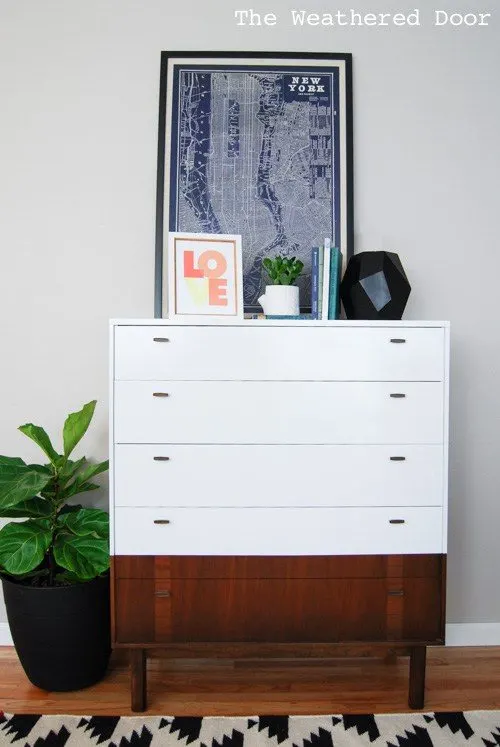 White Mid-Century Dresser - by Weathered Wood