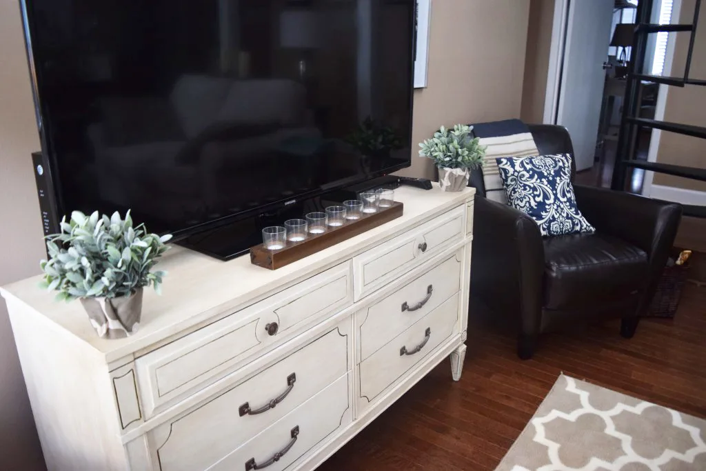 White TV Stand - by Loveland Lodge