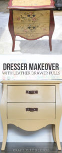 A small dresser for a boys bedroom in ASCP Arles with DIY Leather Drawer Pulls. Click through for the full tutorial.