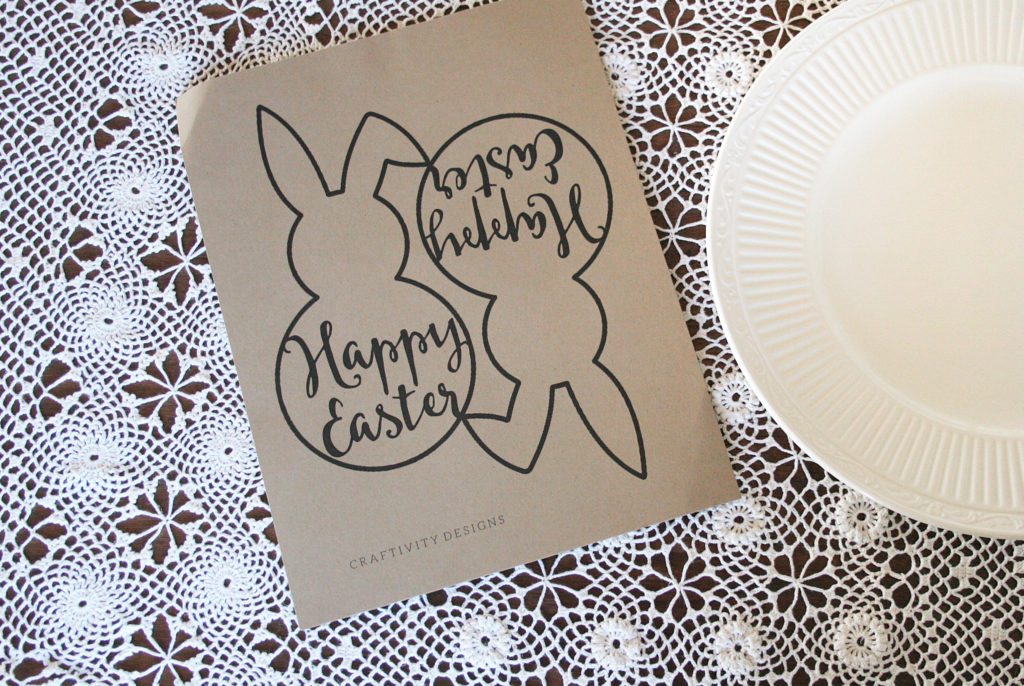 Are you looking for an Easter Table Setting? Grab this Free Easter Bunny Printable and have a "Happy Easter" meal with family. Easter Place Setting, Easter Tablescape, Click to download the Free Easter Bunny Template