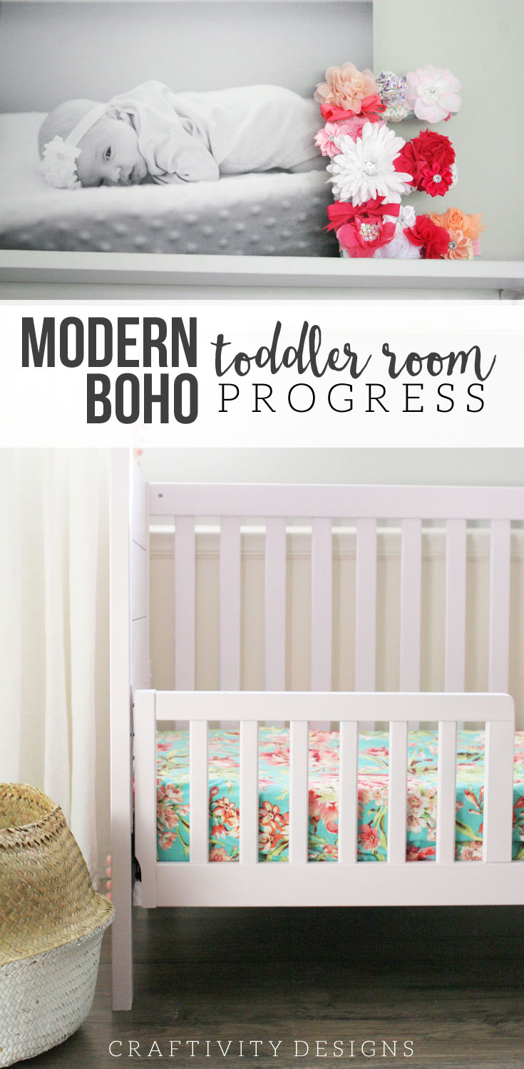 Modern-Boho Nursery, Modern Bohemian Toddler Room, Baby Girl, One Room Challenge Updates