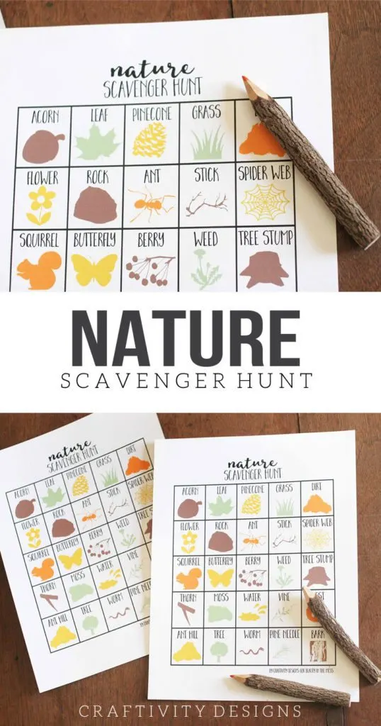 Nature Scavenger Hunt for Kids, Printable Scavenger Hunt Template, Summer Activities for Kids