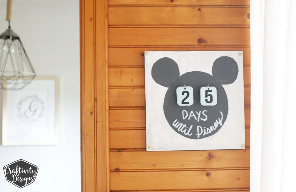 A DIY Disney Countdown Calendar Hanging on a Wall